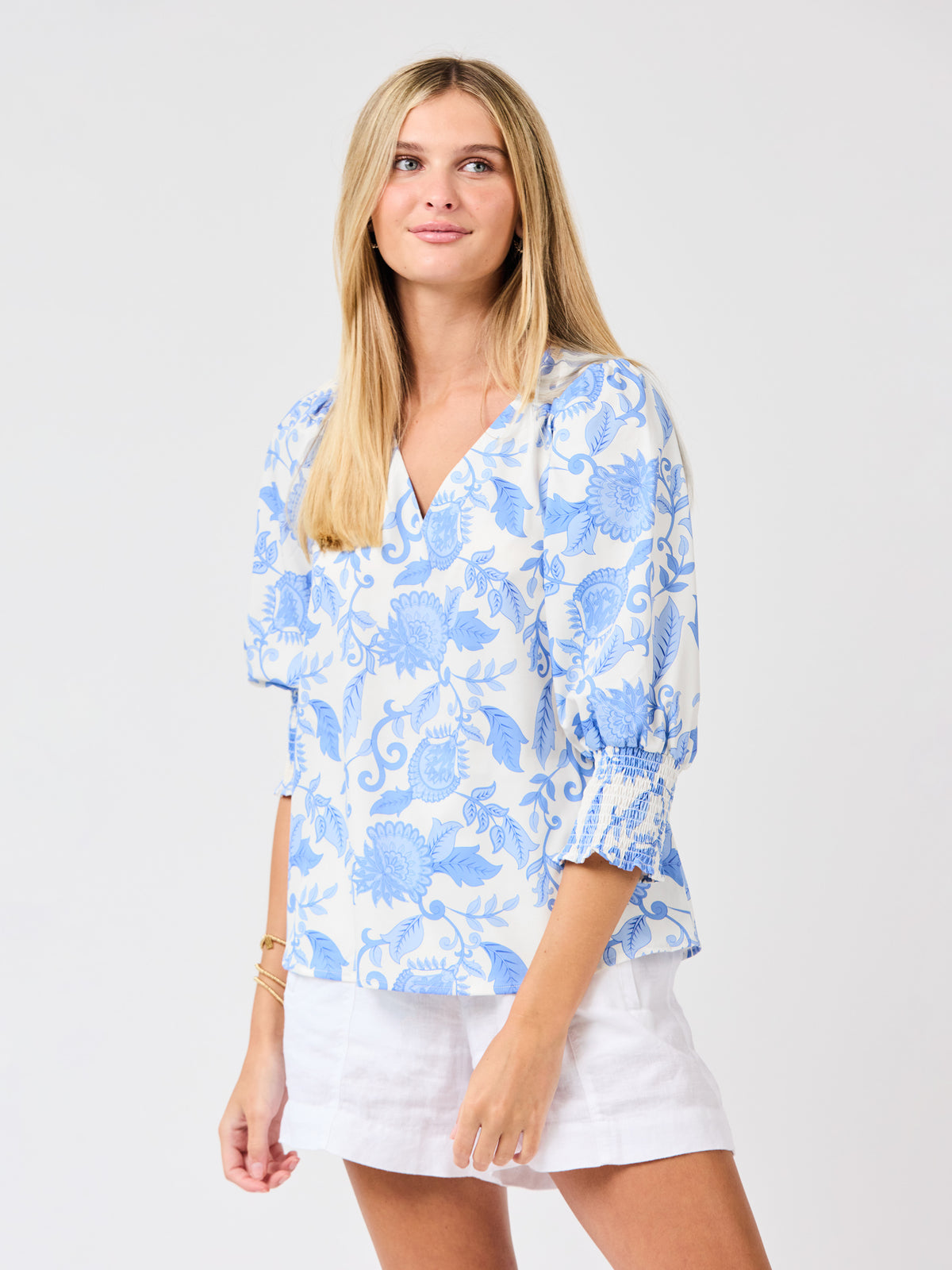 Ashlyn Top | Porcelain Vines Blue