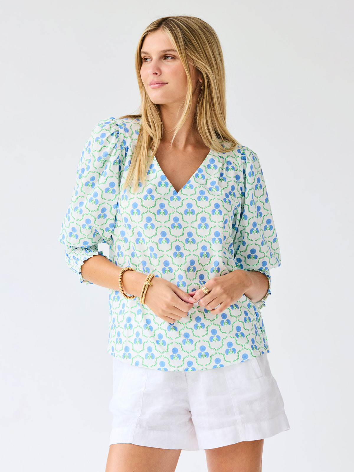 Ashlyn Top | Sweetbriar Lattice Blue
