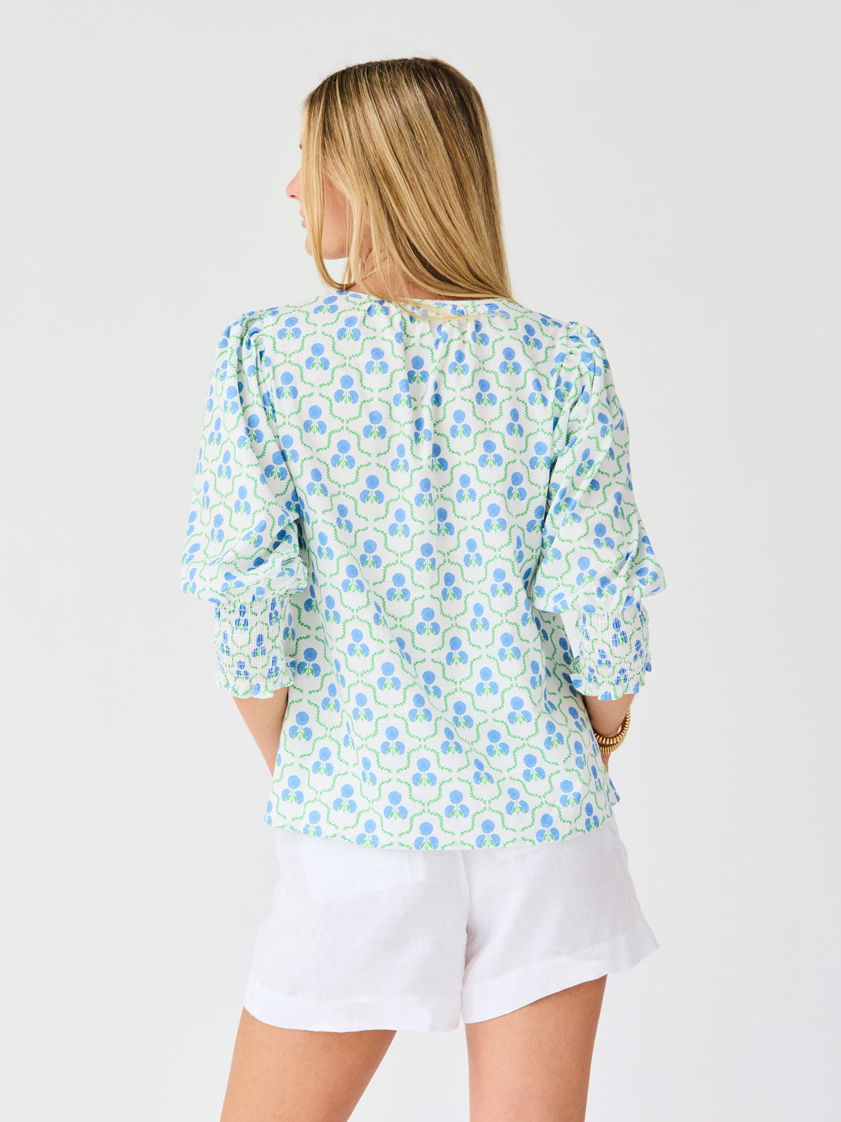Ashlyn Top | Sweetbriar Lattice Blue