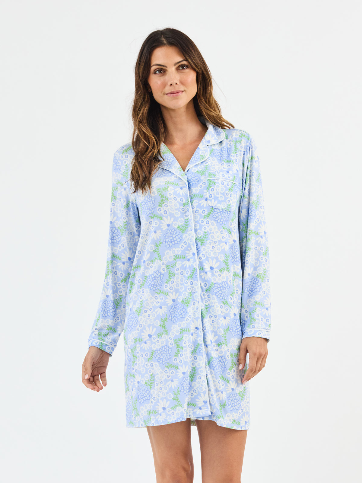 Women's Charlotte Nightshirt | Daisy Chain Blue