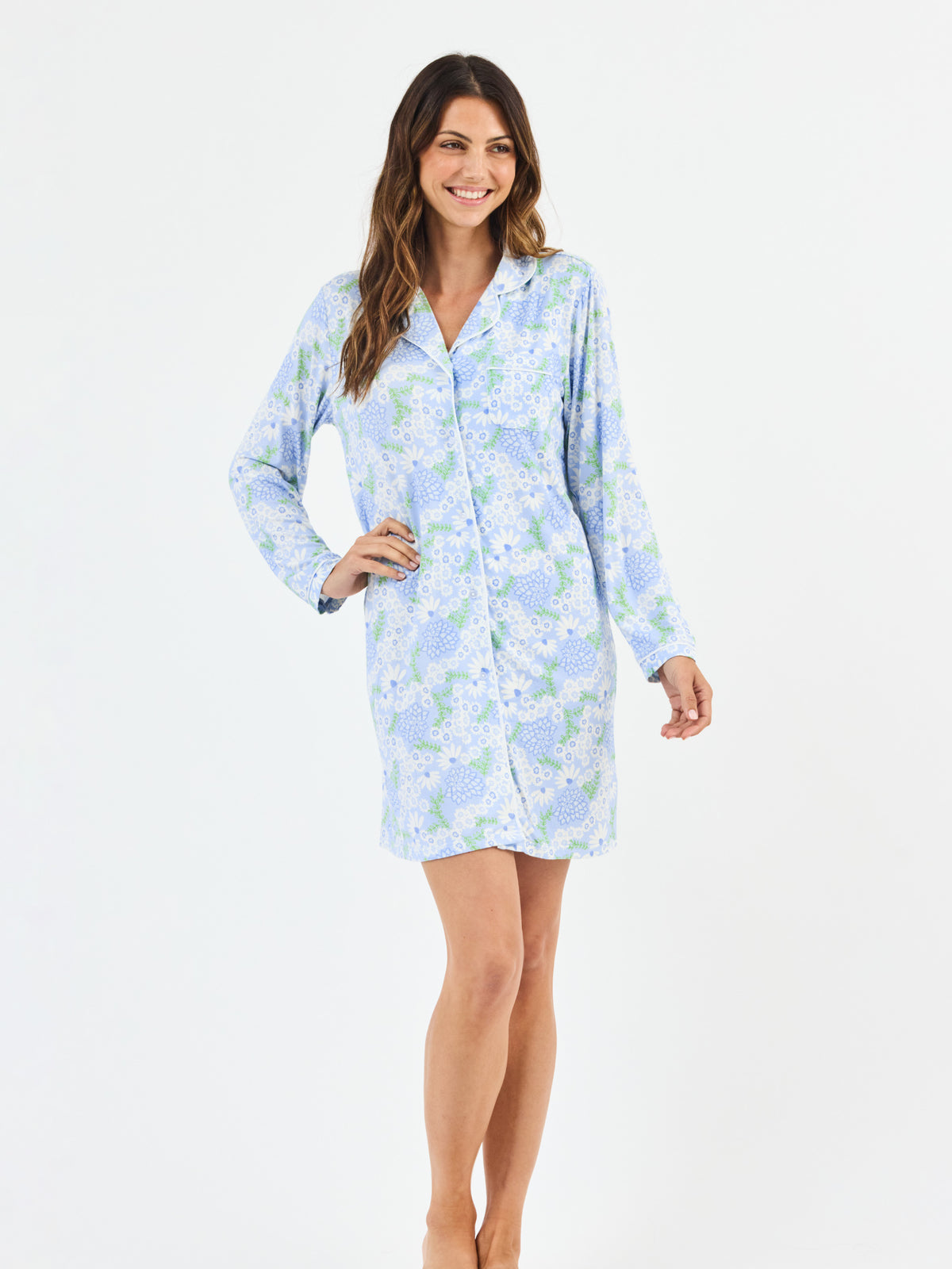 Women's Charlotte Nightshirt | Daisy Chain Blue