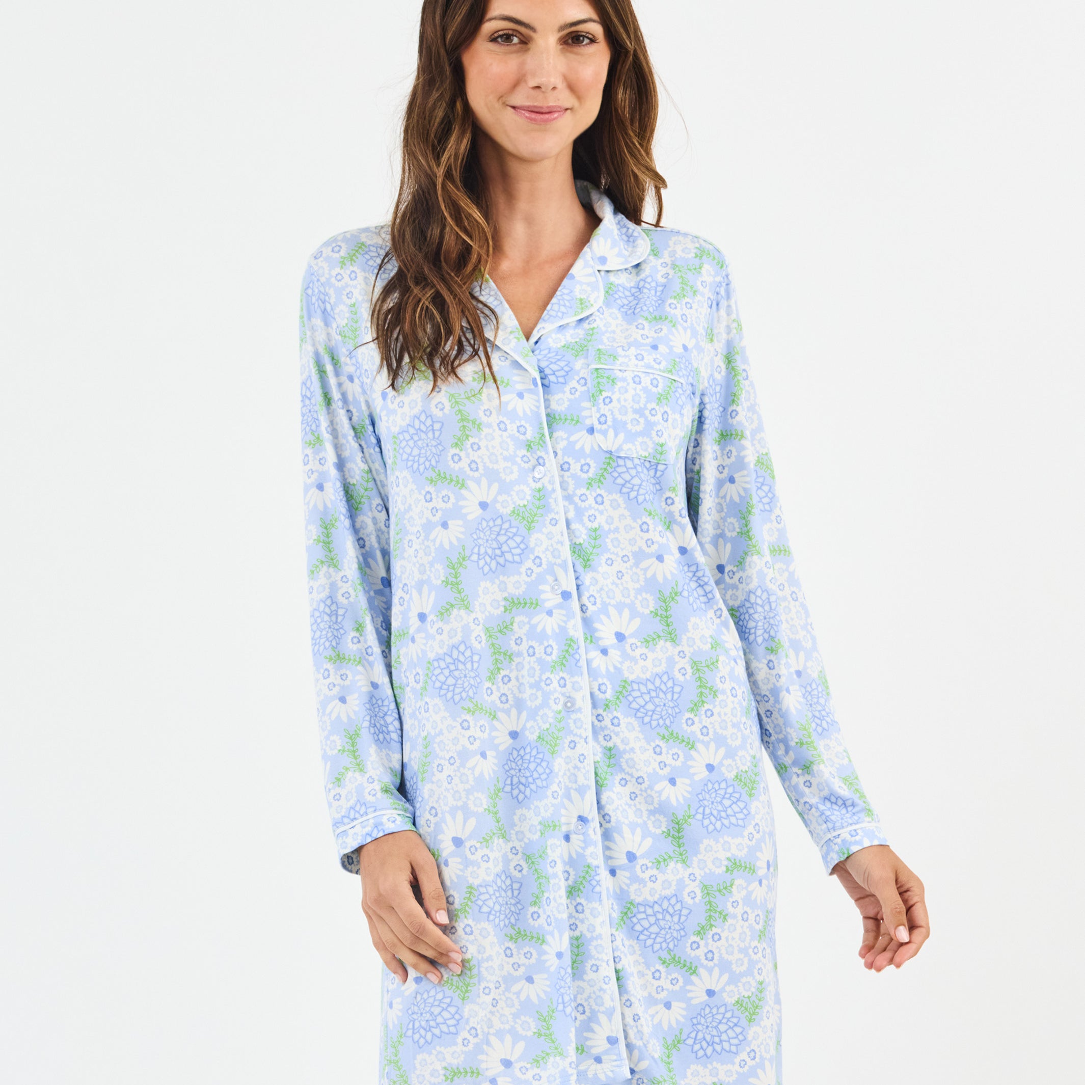 Women's Charlotte Nightshirt | Daisy Chain Blue