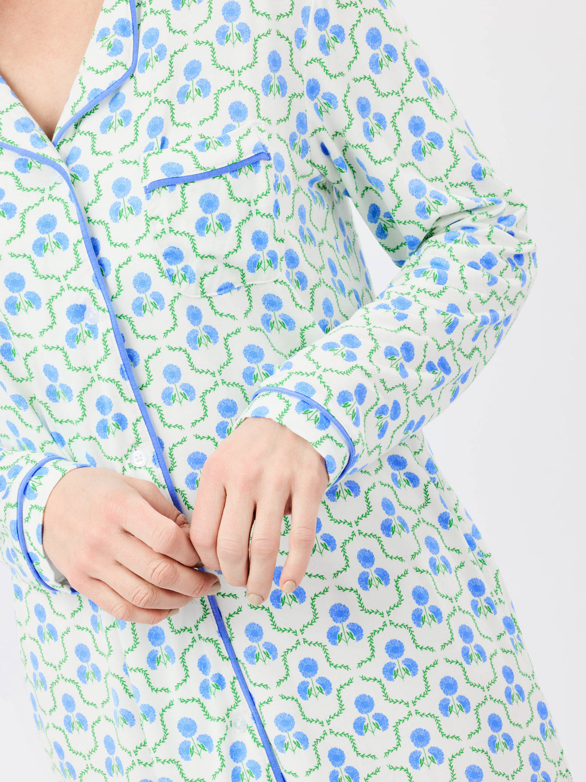Women's Charlotte Nightshirt | Sweetbriar Lattice Blue