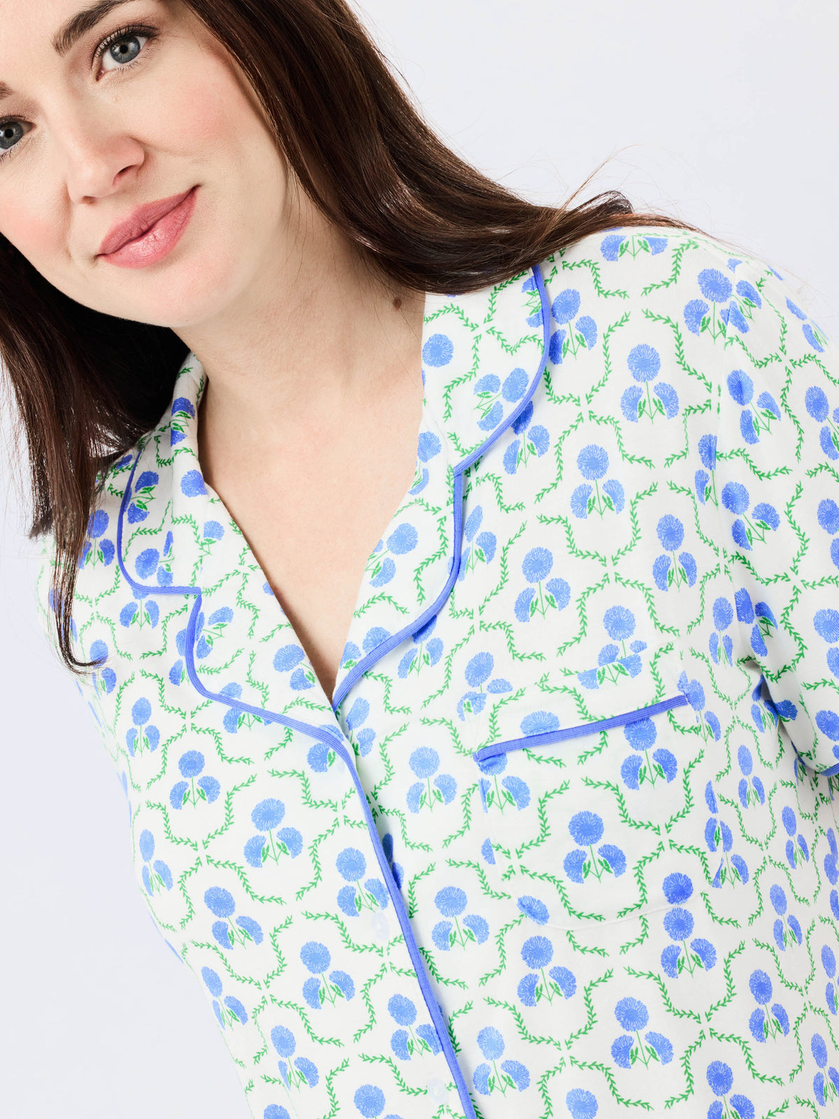 Women's Charlotte Pants Set | Sweetbriar Lattice Blue