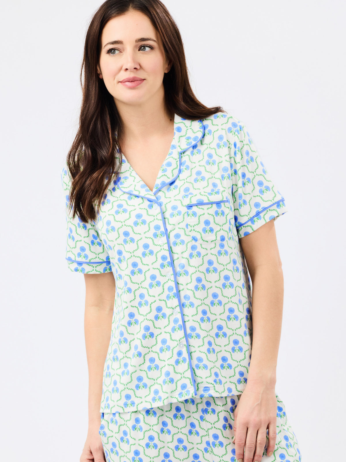 Women's Charlotte Pants Set | Sweetbriar Lattice Blue