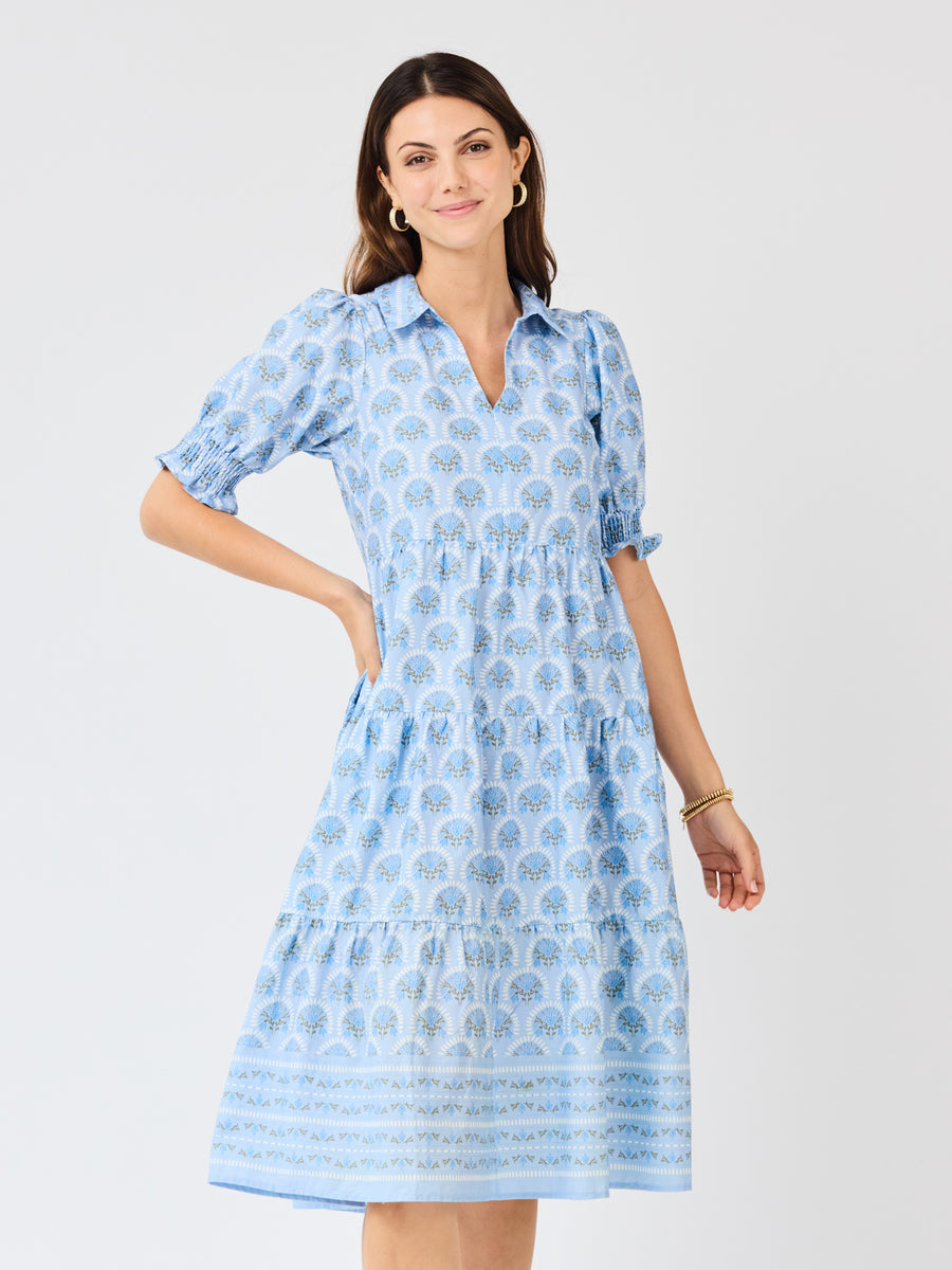 MS Molly Dress Sunshower Flora Blue (MEDIUM)