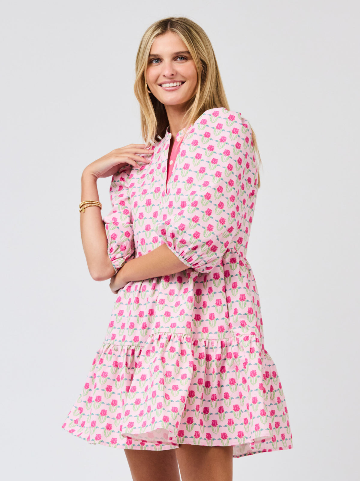Riley Mini Dress | Flora Fanfare Pink