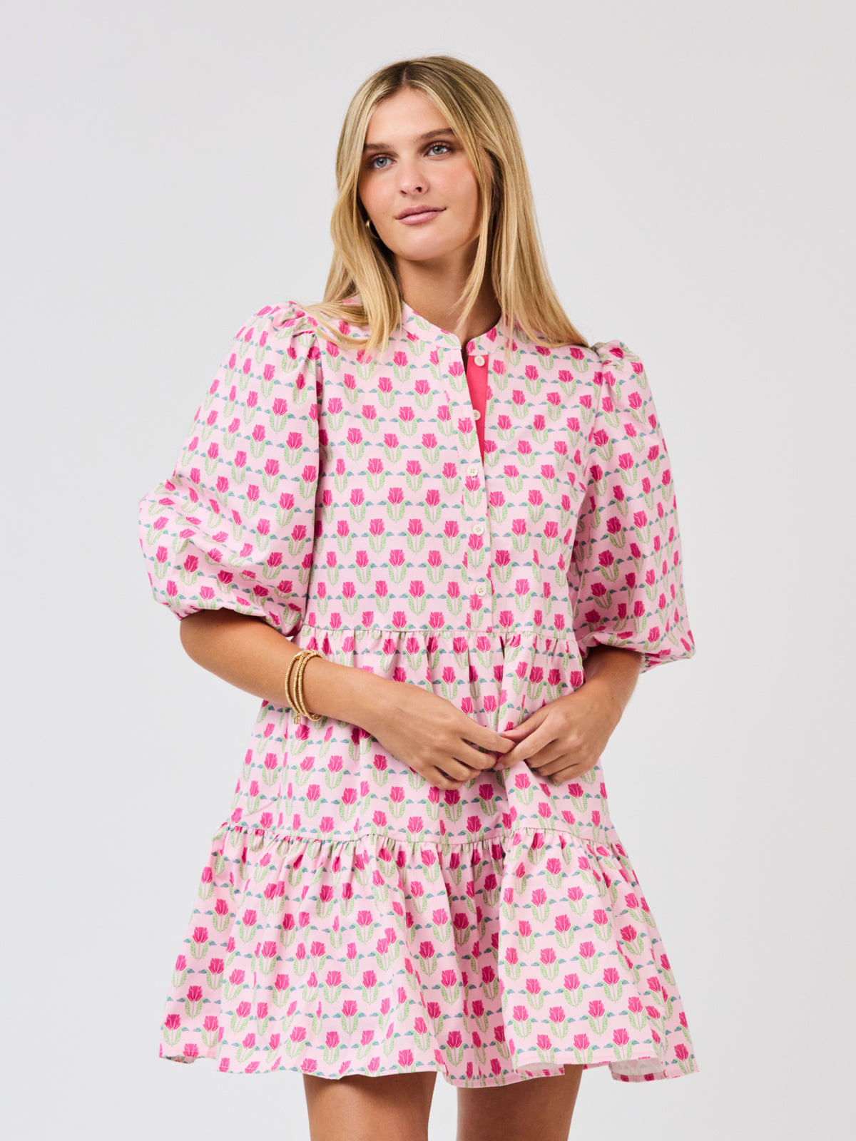 Riley Mini Dress | Flora Fanfare Pink