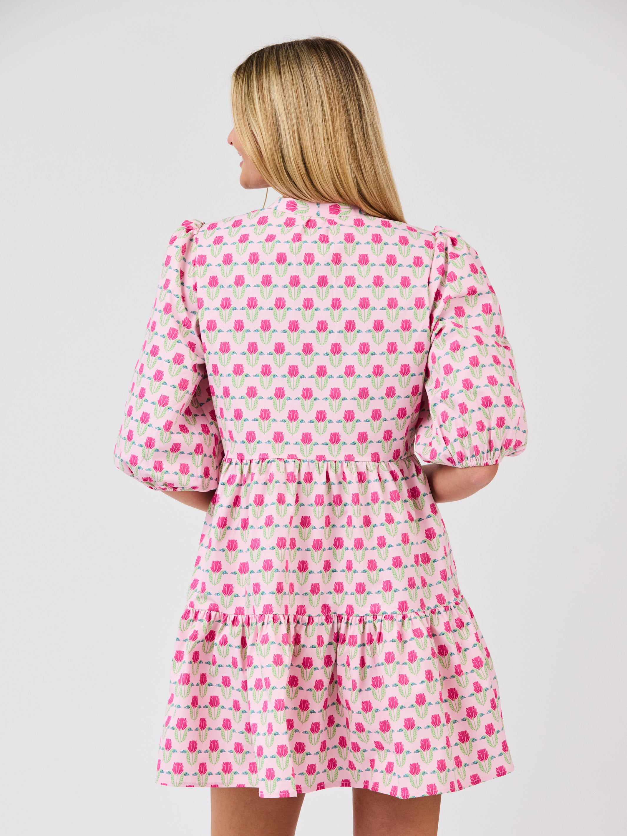 Riley Mini Dress | Flora Fanfare Pink – Mary Square