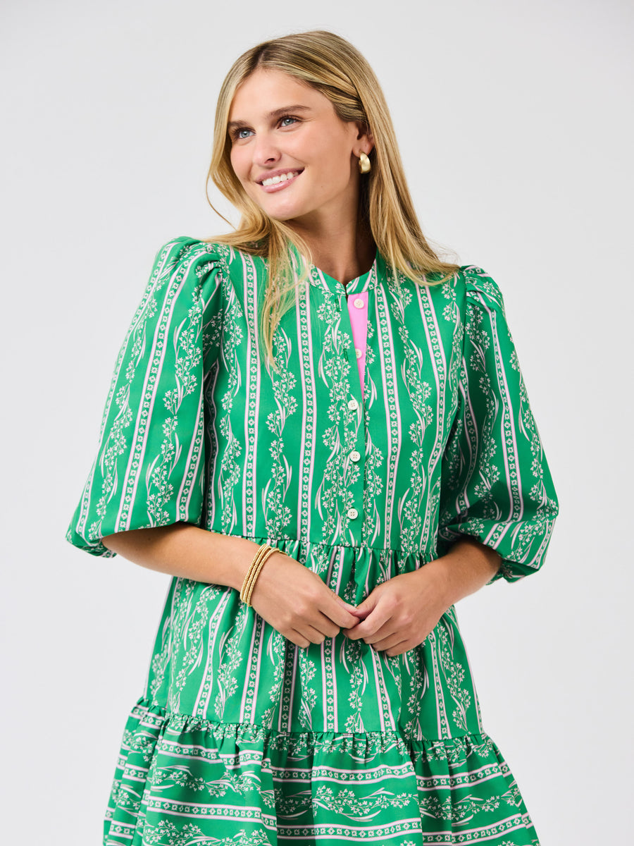 Riley Garden Lace Mini Dress Green / XS