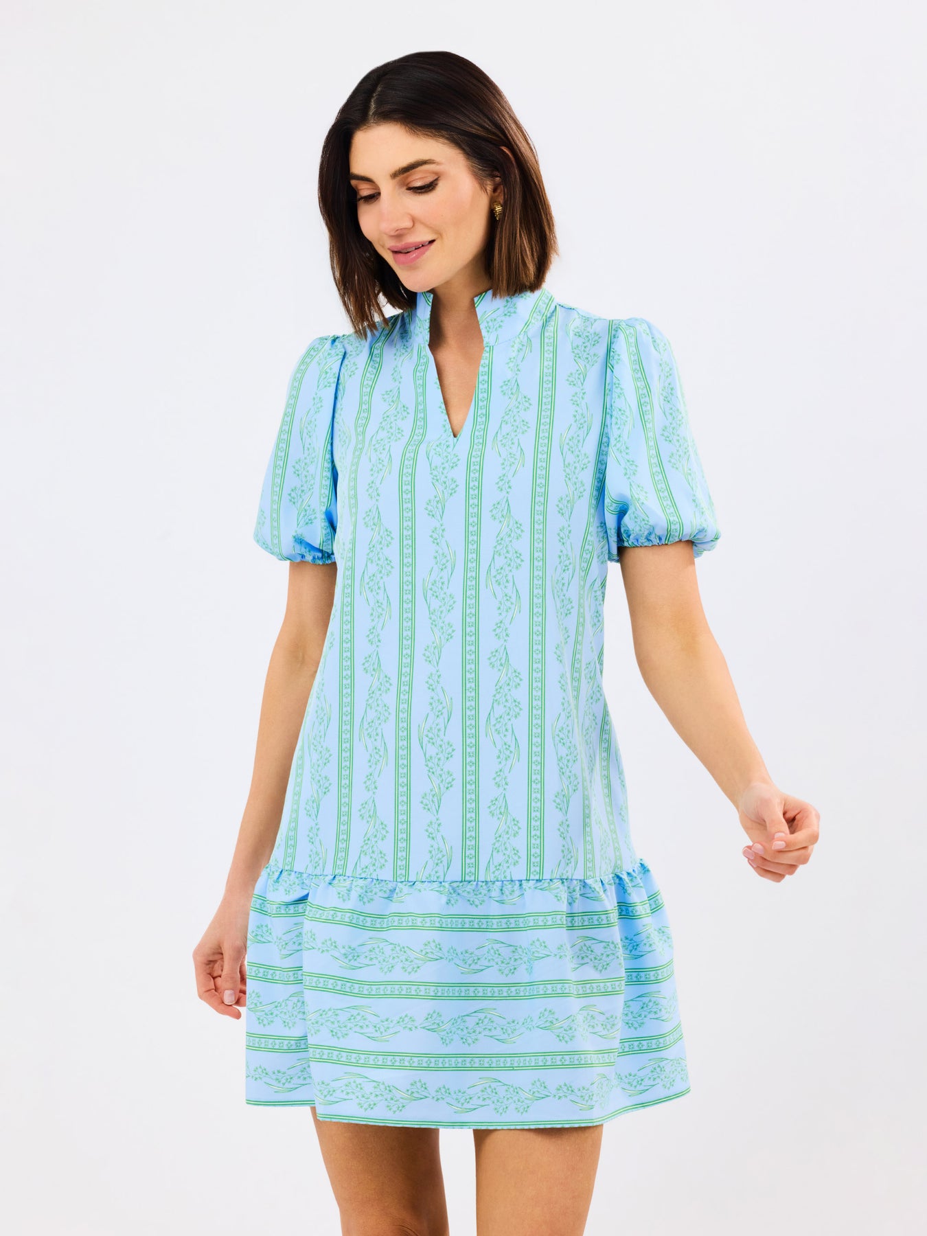 Nancy Dress | Garden Lace Blue | S | Trendy Dresses For Women