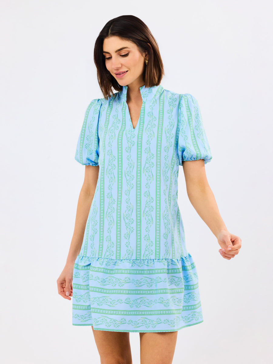 Nancy Dress | Garden Lace Blue | S | Trendy Dresses For Women