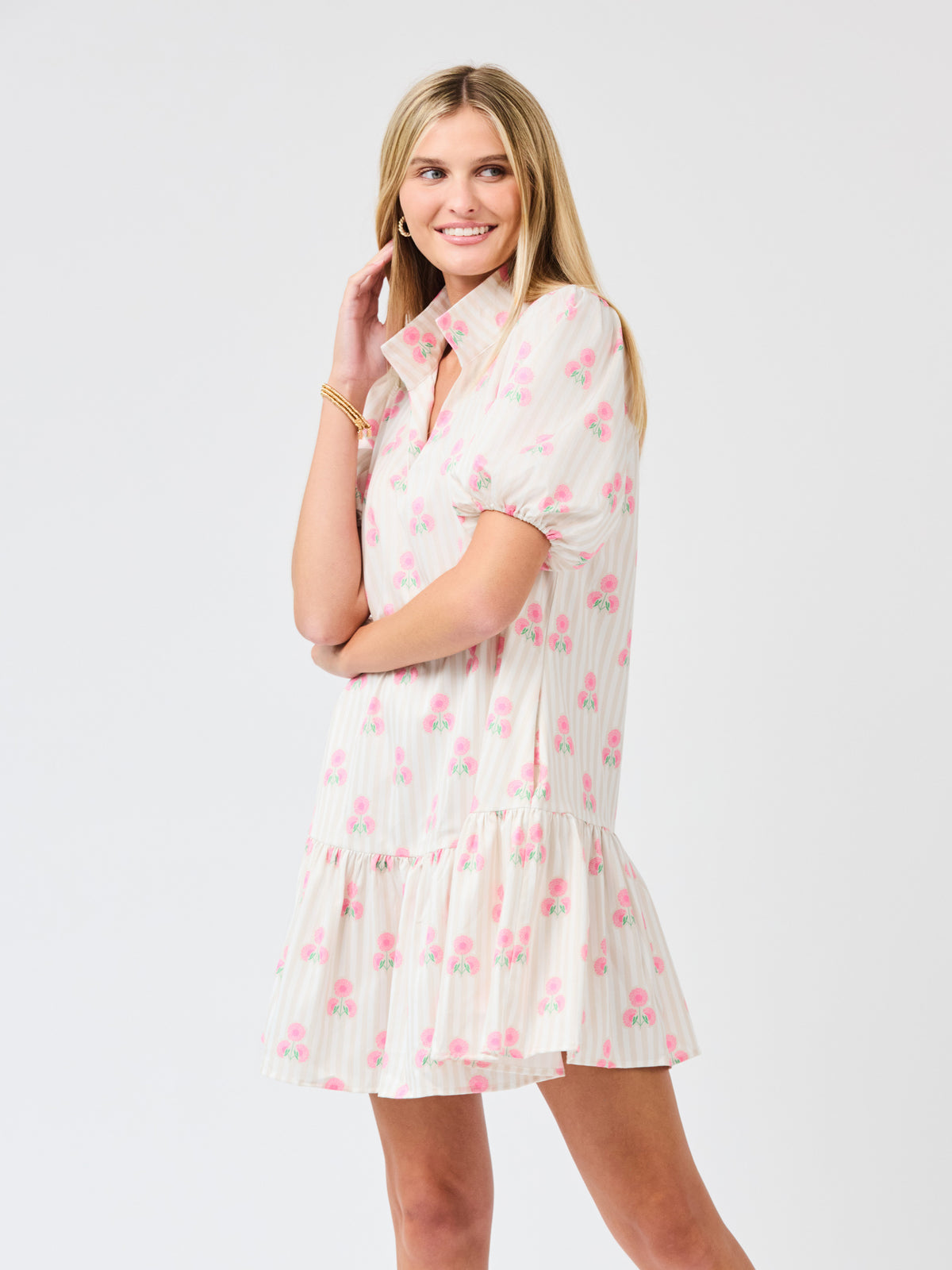 Nancy Dress | Sweetbriar Stripe Pink