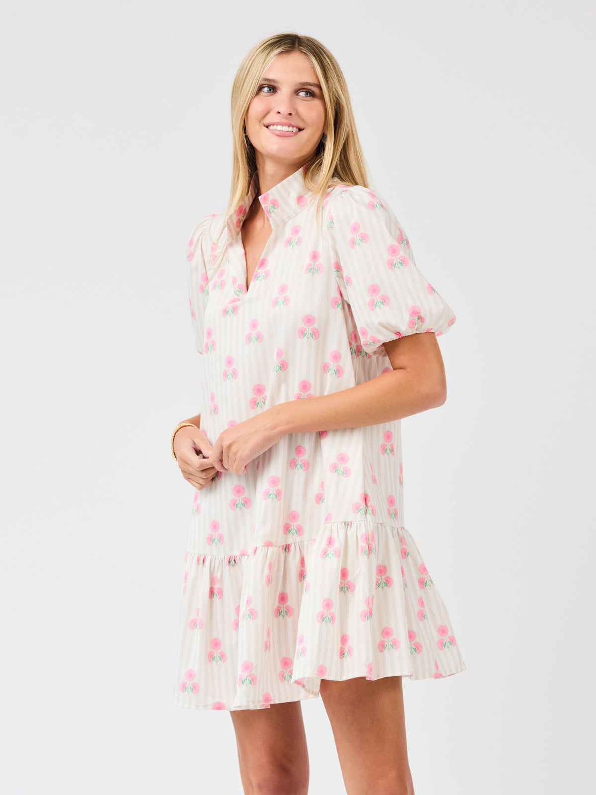 Nancy Dress | Sweetbriar Stripe Pink
