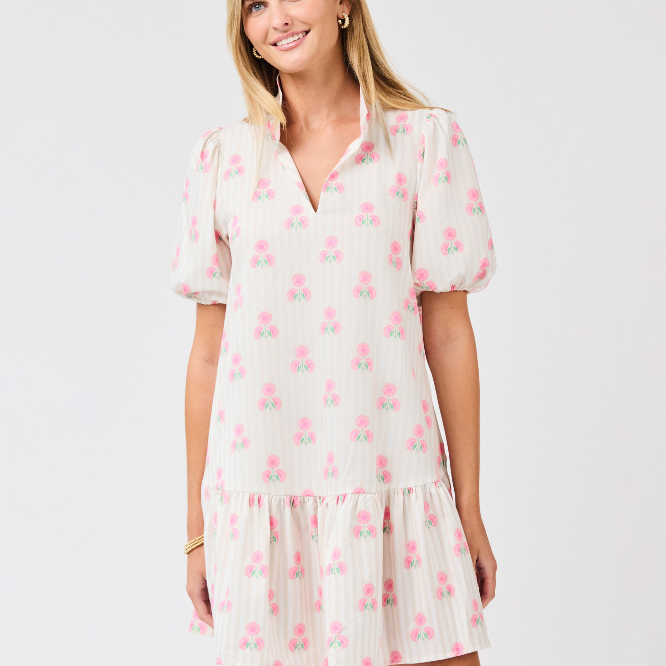 Nancy Dress | Sweetbriar Stripe Pink