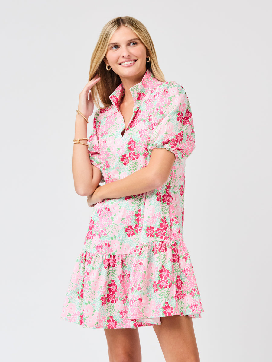 nancy pink dress T2568 RHINESTONE NECKLINE DRESS (PINK, WHT, NAVY) N by Nancy