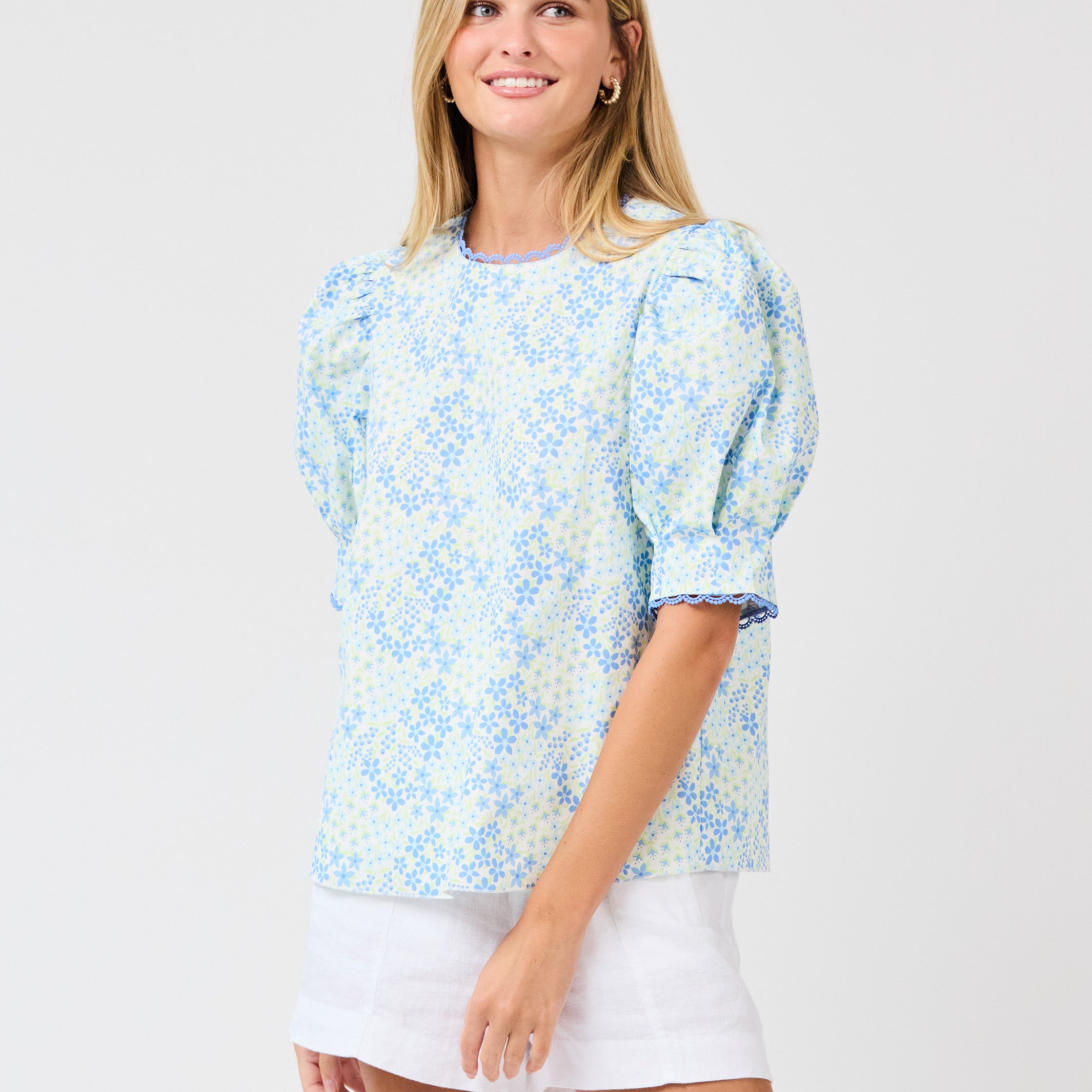 Thea Top | Larkspur Fields Blue