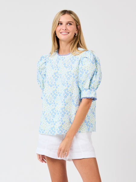 Thea Top | Larkspur Fields Blue – Mary Square