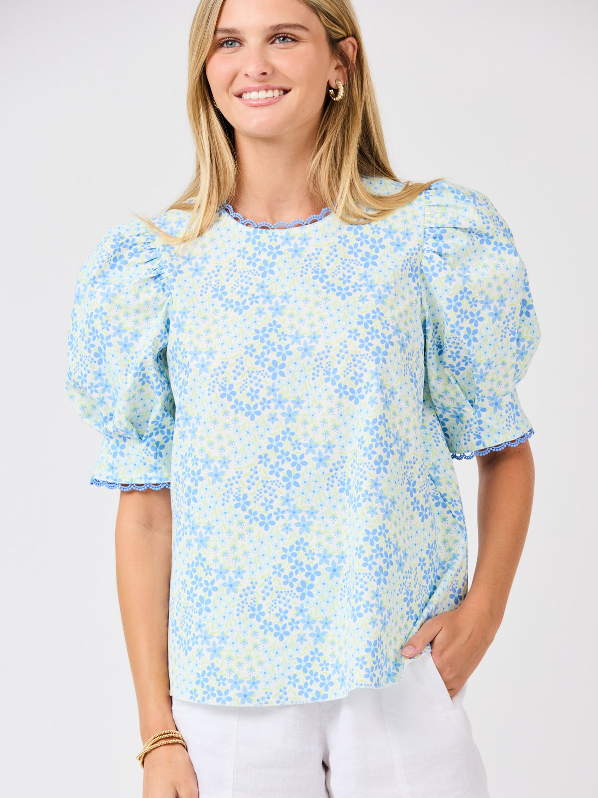 Thea Top | Larkspur Fields Blue