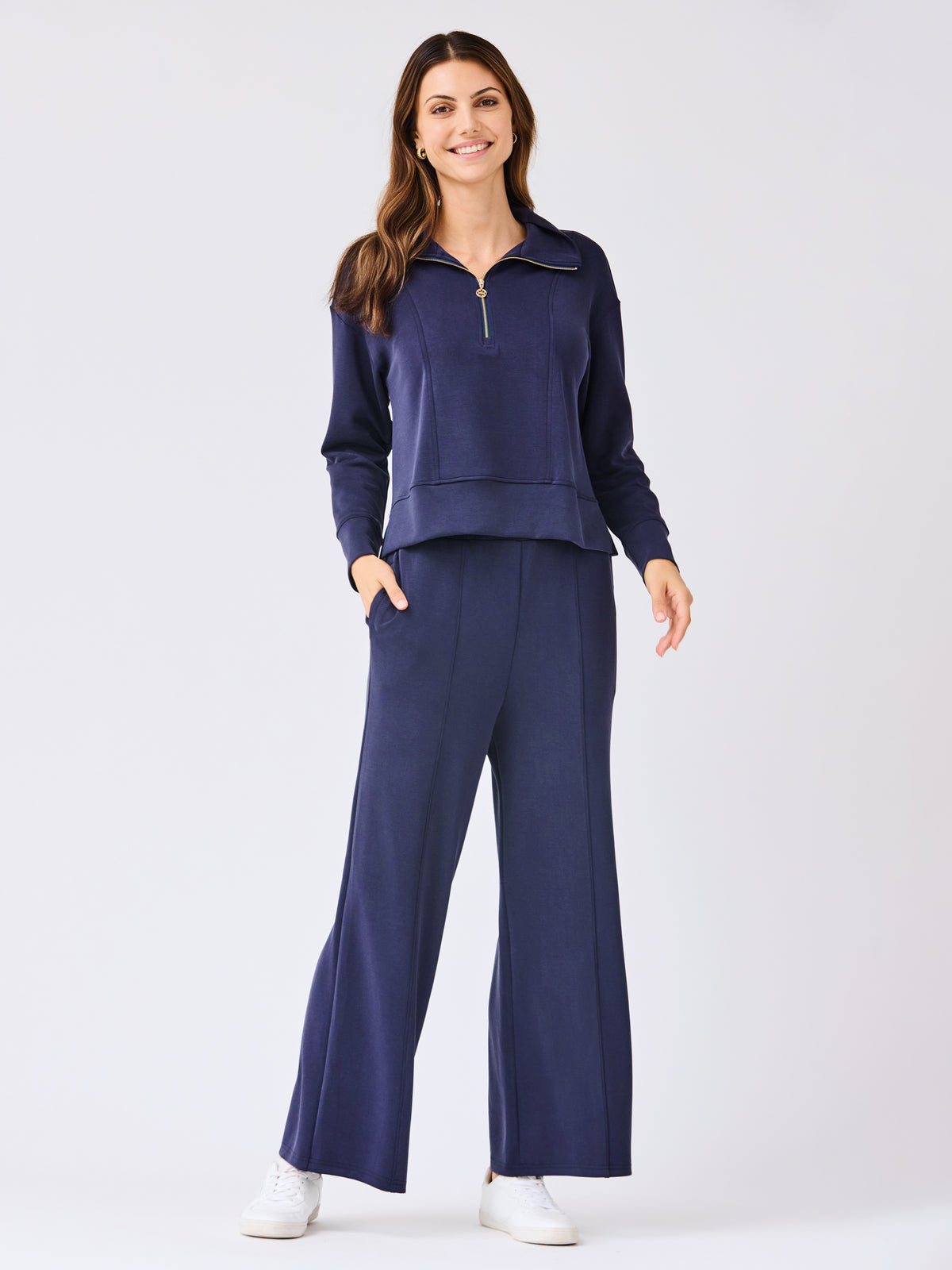 Regan Half Zip Pullover | Navy