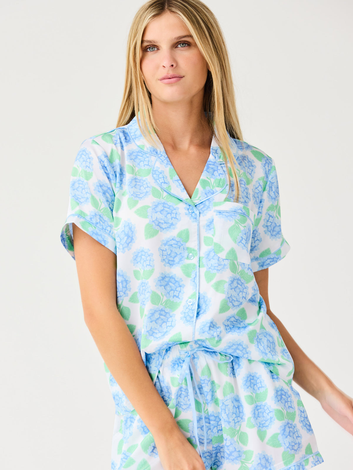 Women's Charlotte Satin Shorts Set | Summerfair Blue