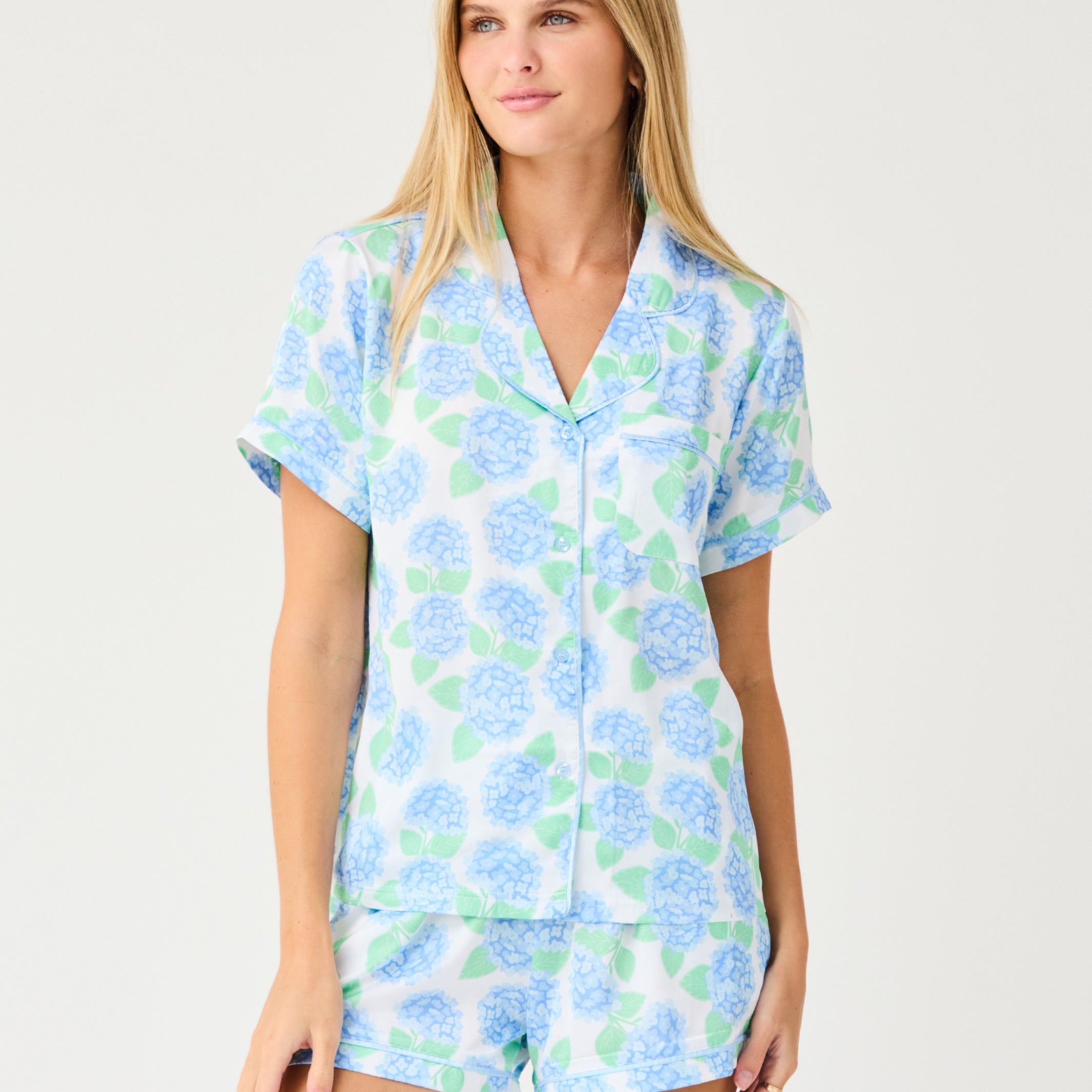 Women's Charlotte Satin Shorts Set | Summerfair Blue
