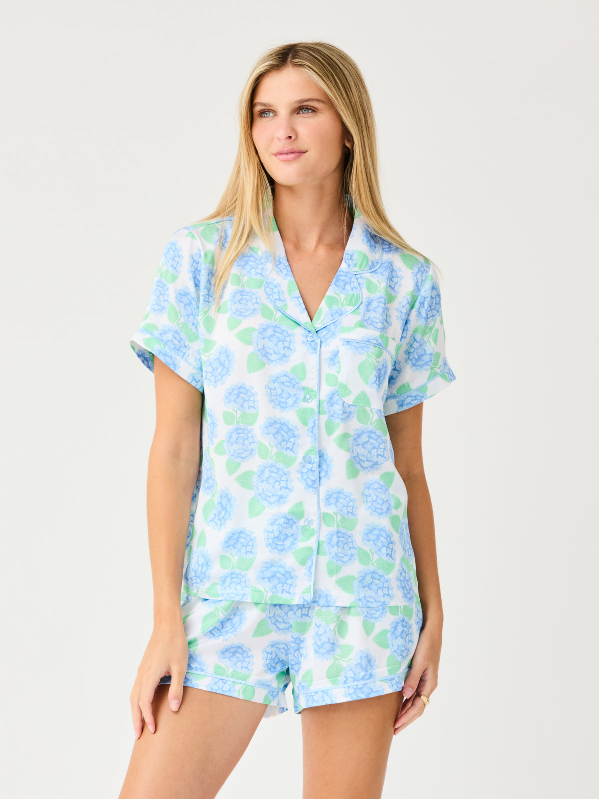 Women's Charlotte Satin Shorts Set | Summerfair Blue