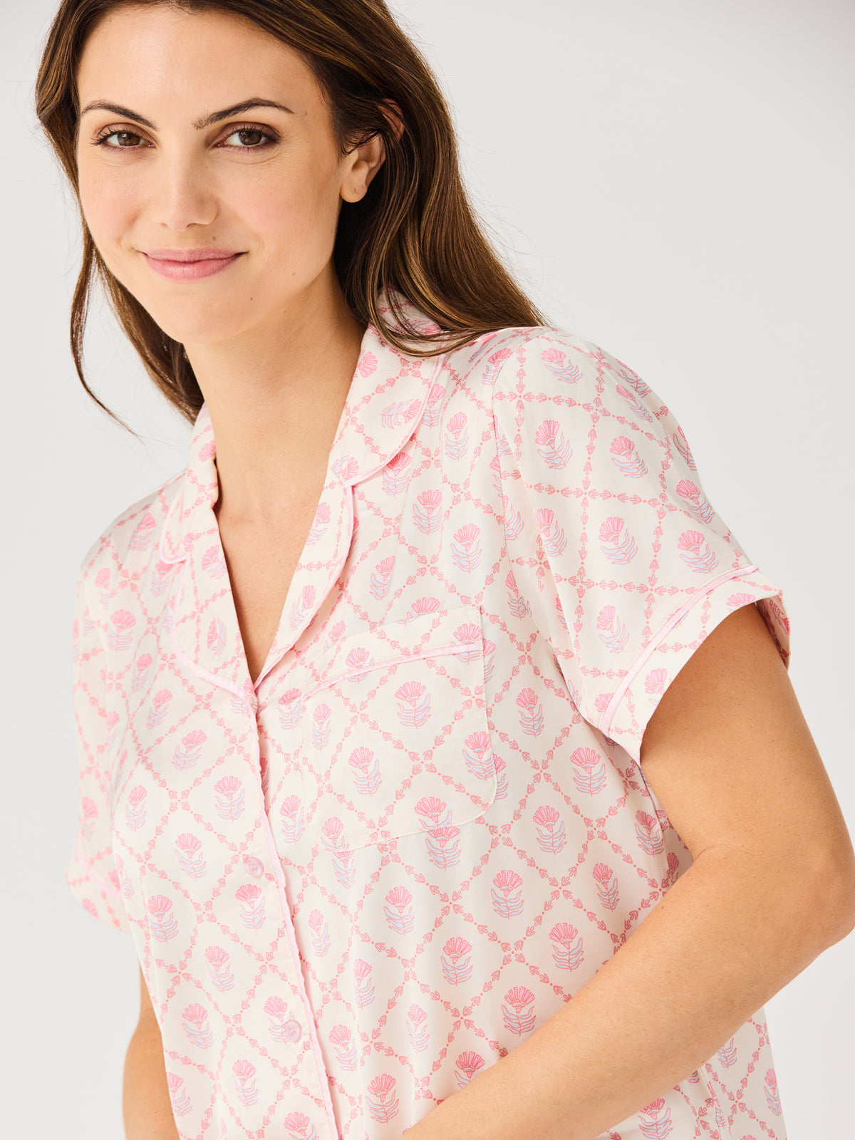 Women's Charlotte Satin Shorts Set | Florette Folly Pink