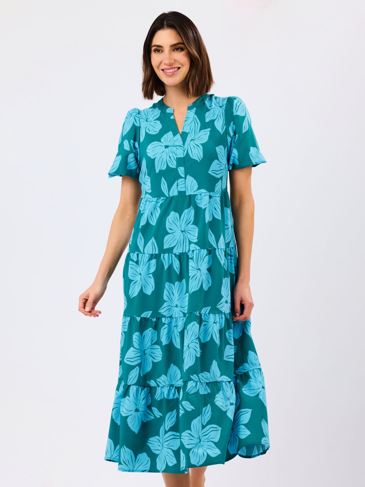 Kinsley Dress | Lagoon Bloom Ocean