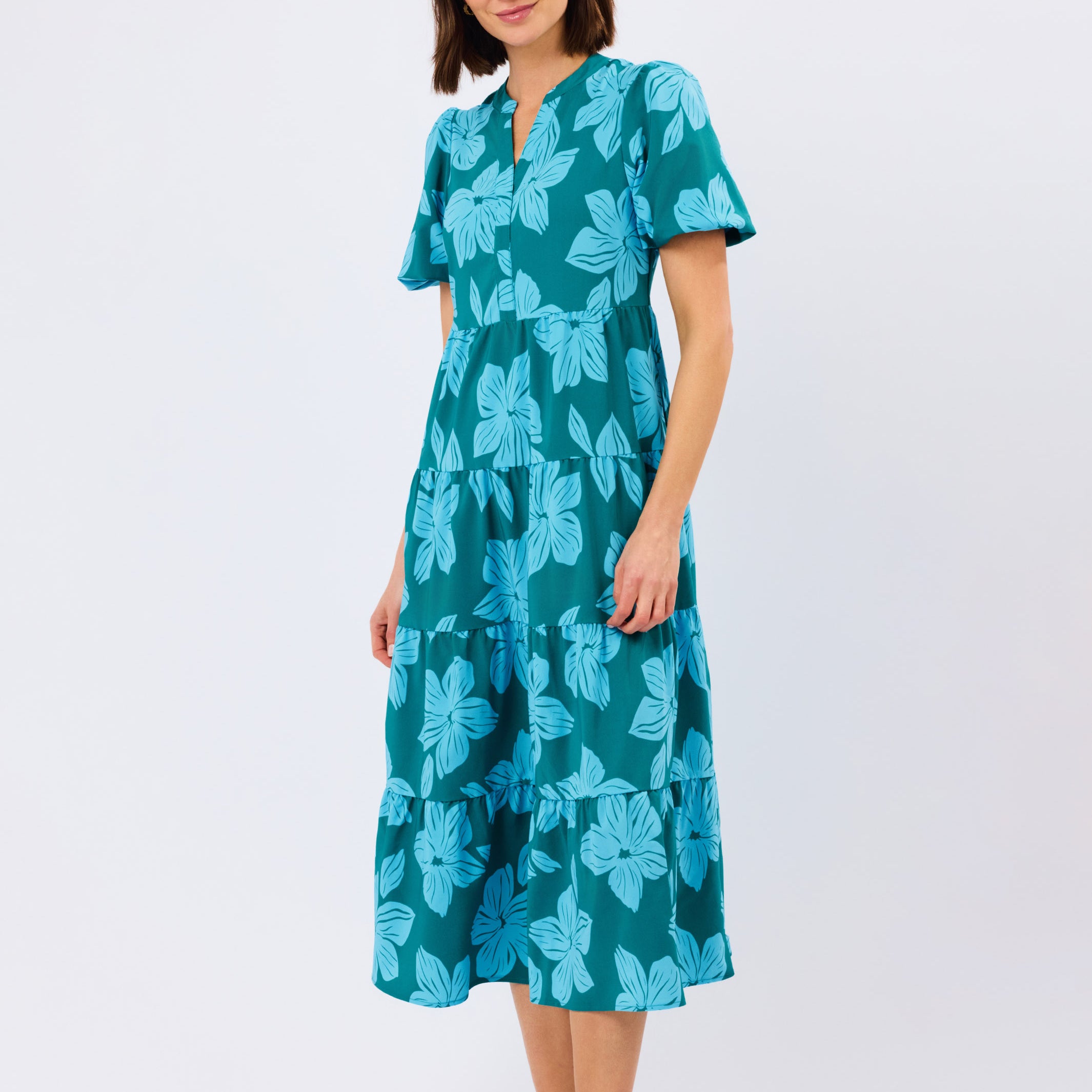 Kinsley Dress | Lagoon Bloom Ocean