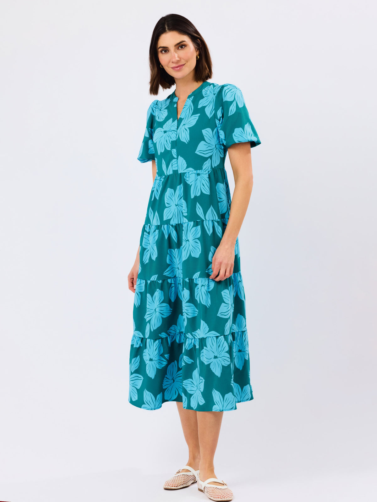 Kinsley Dress | Lagoon Bloom Ocean