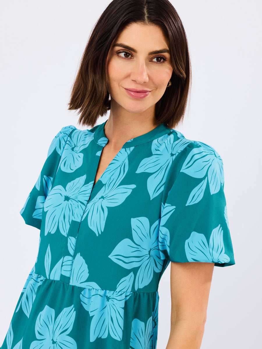 Kinsley Dress | Lagoon Bloom Ocean