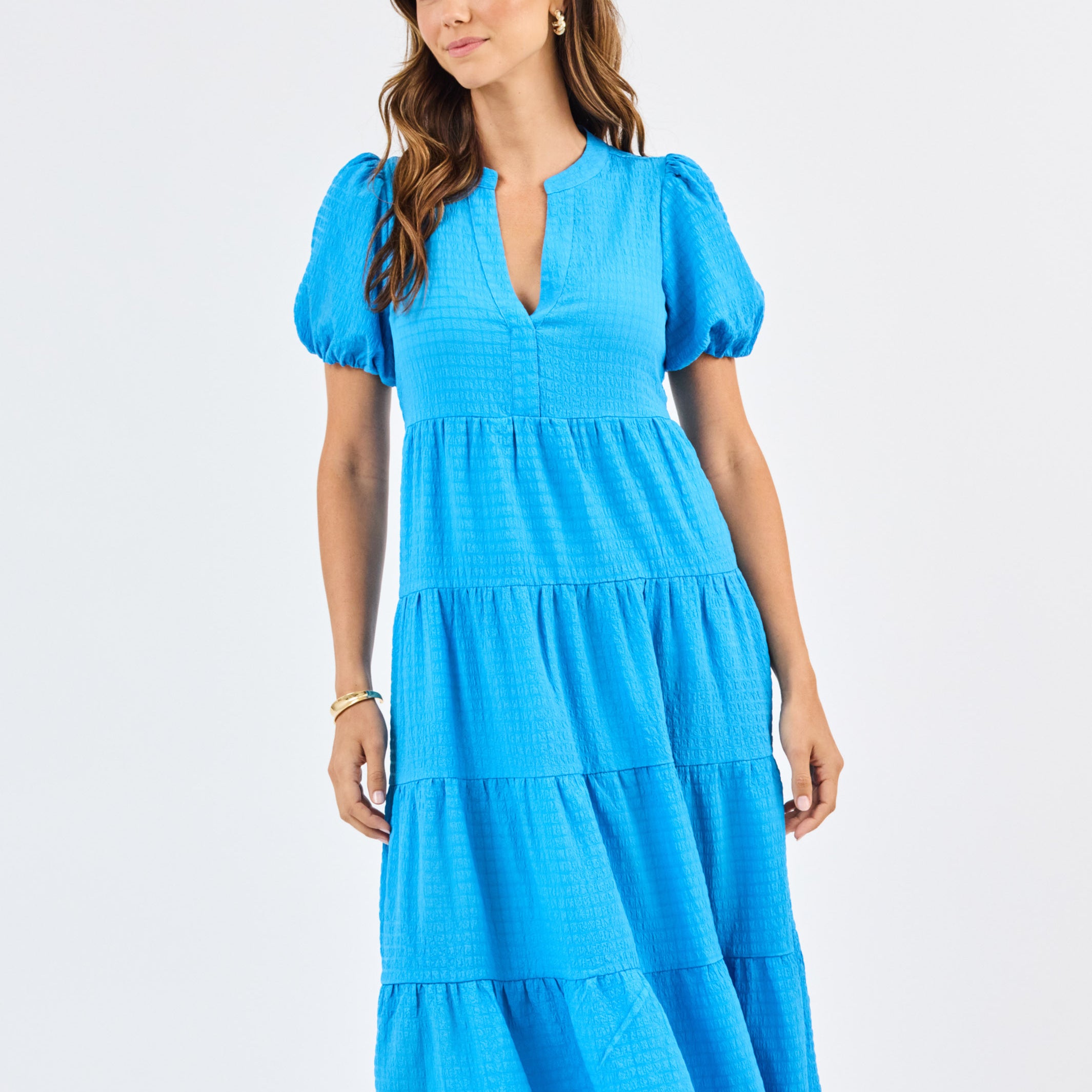 Kinsley Dress | Blue Seersucker