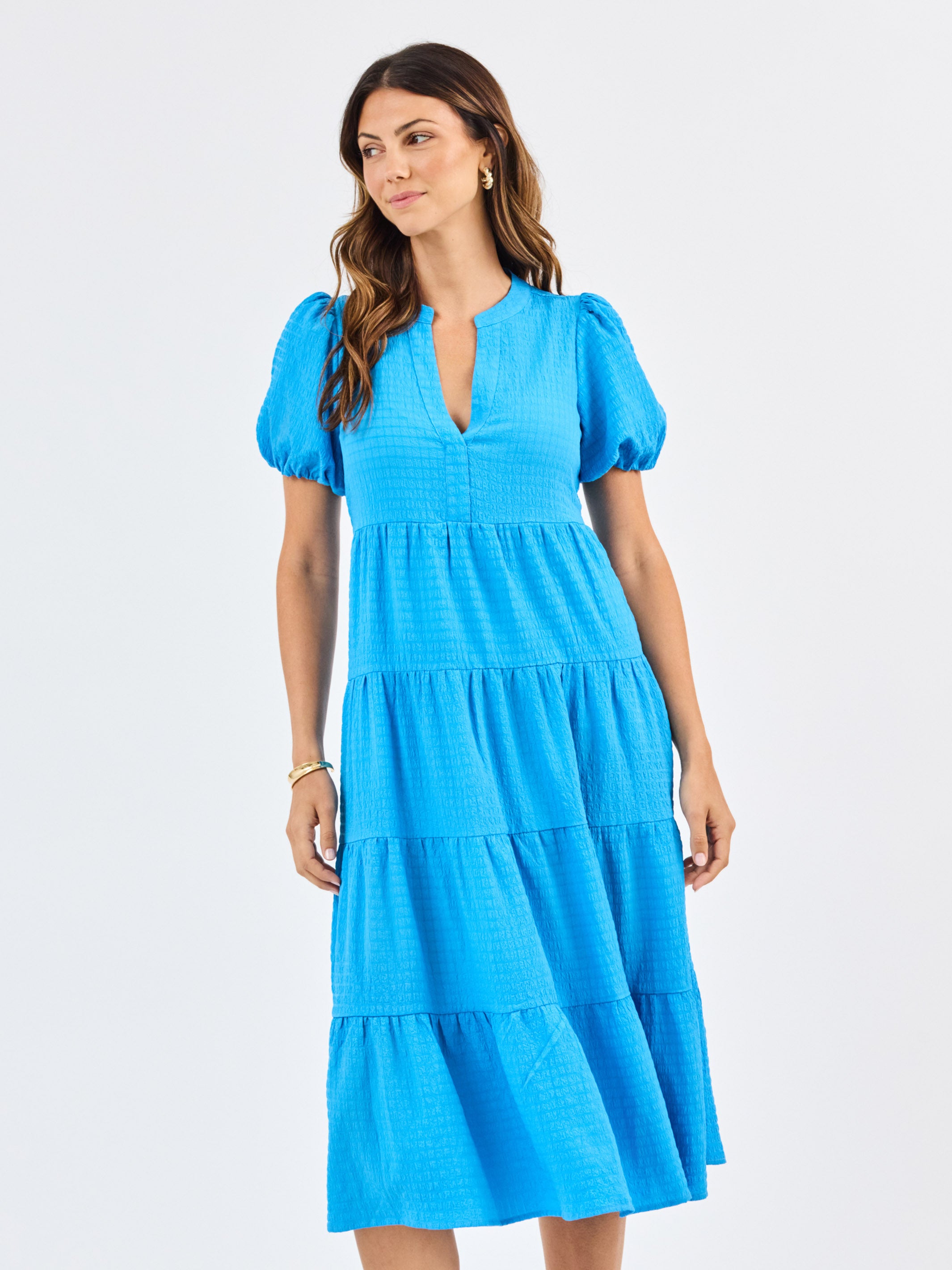 Kinsley Dress | Blue Seersucker