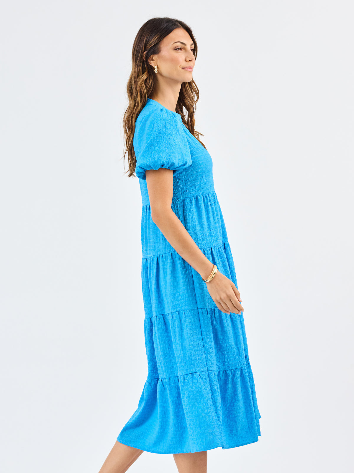 Kinsley Dress | Blue Seersucker