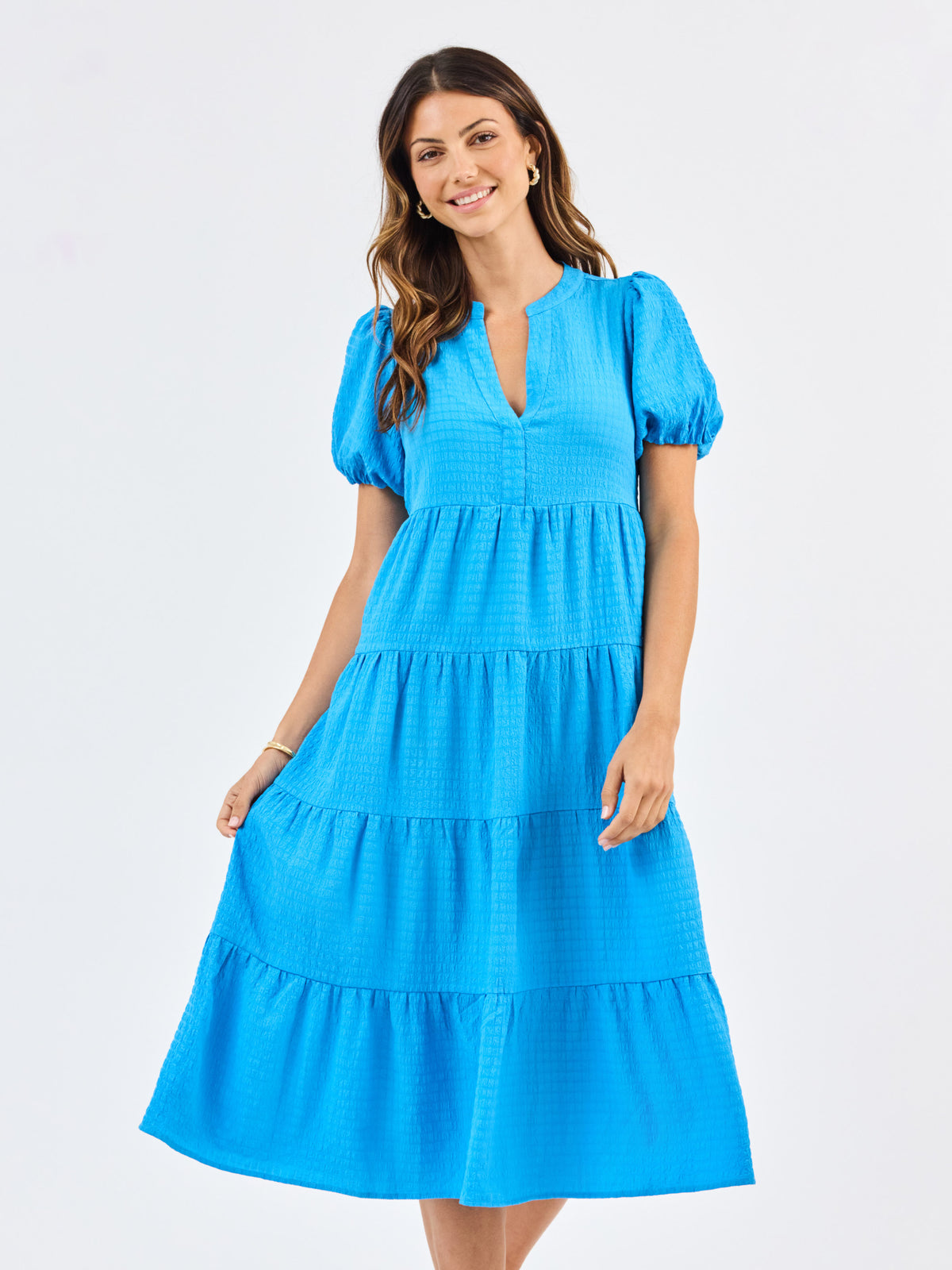 Kinsley Dress | Blue Seersucker