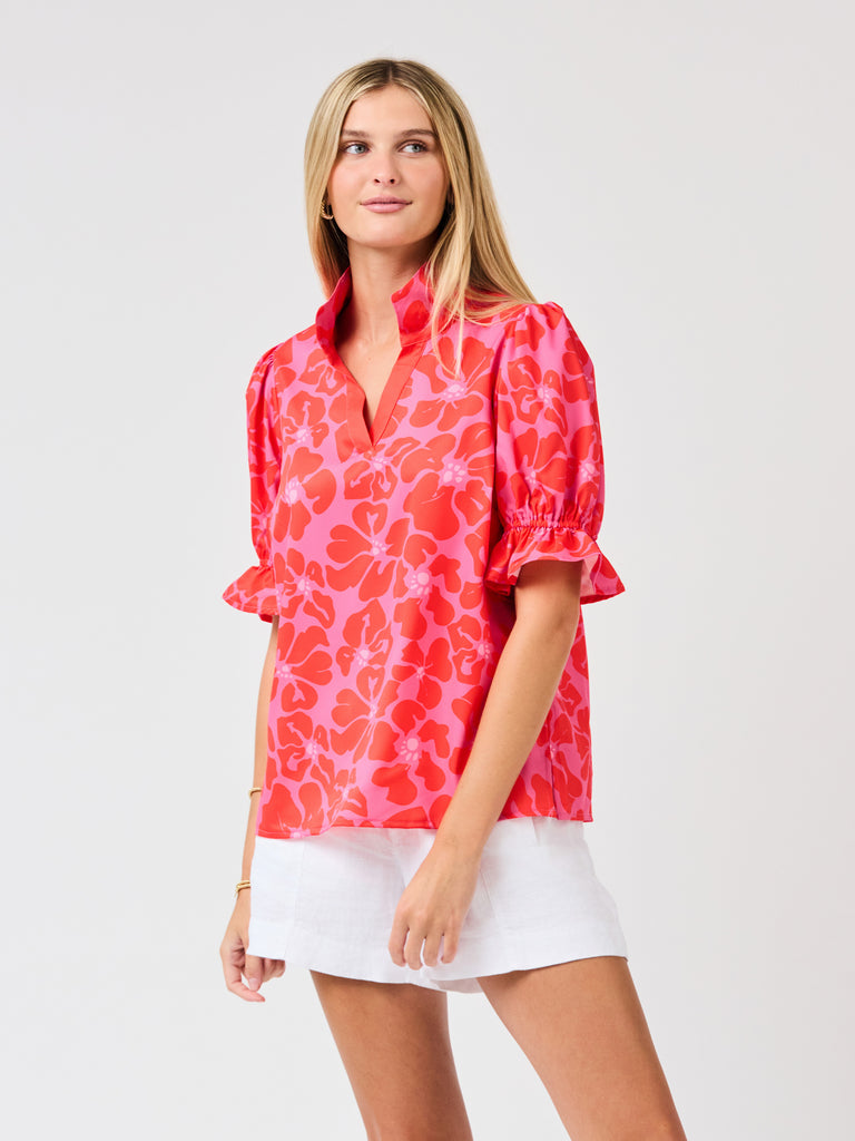 Jessica Top | Garden Samba Pink – Mary Square