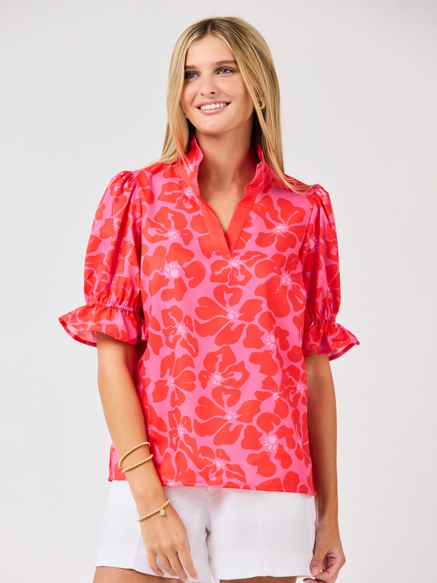 Jessica Top | Garden Samba Pink – Mary Square