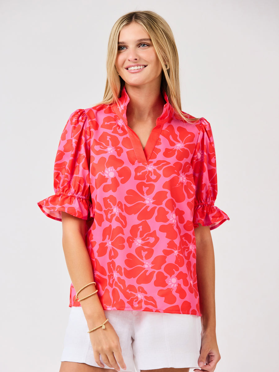 Jessica Top | Garden Samba Pink – Mary Square
