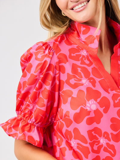 Jessica Top | Garden Samba Pink – Mary Square