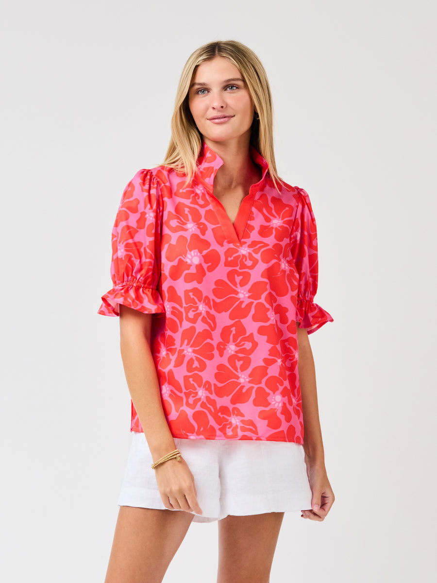 Jessica Top | Garden Samba Pink – Mary Square