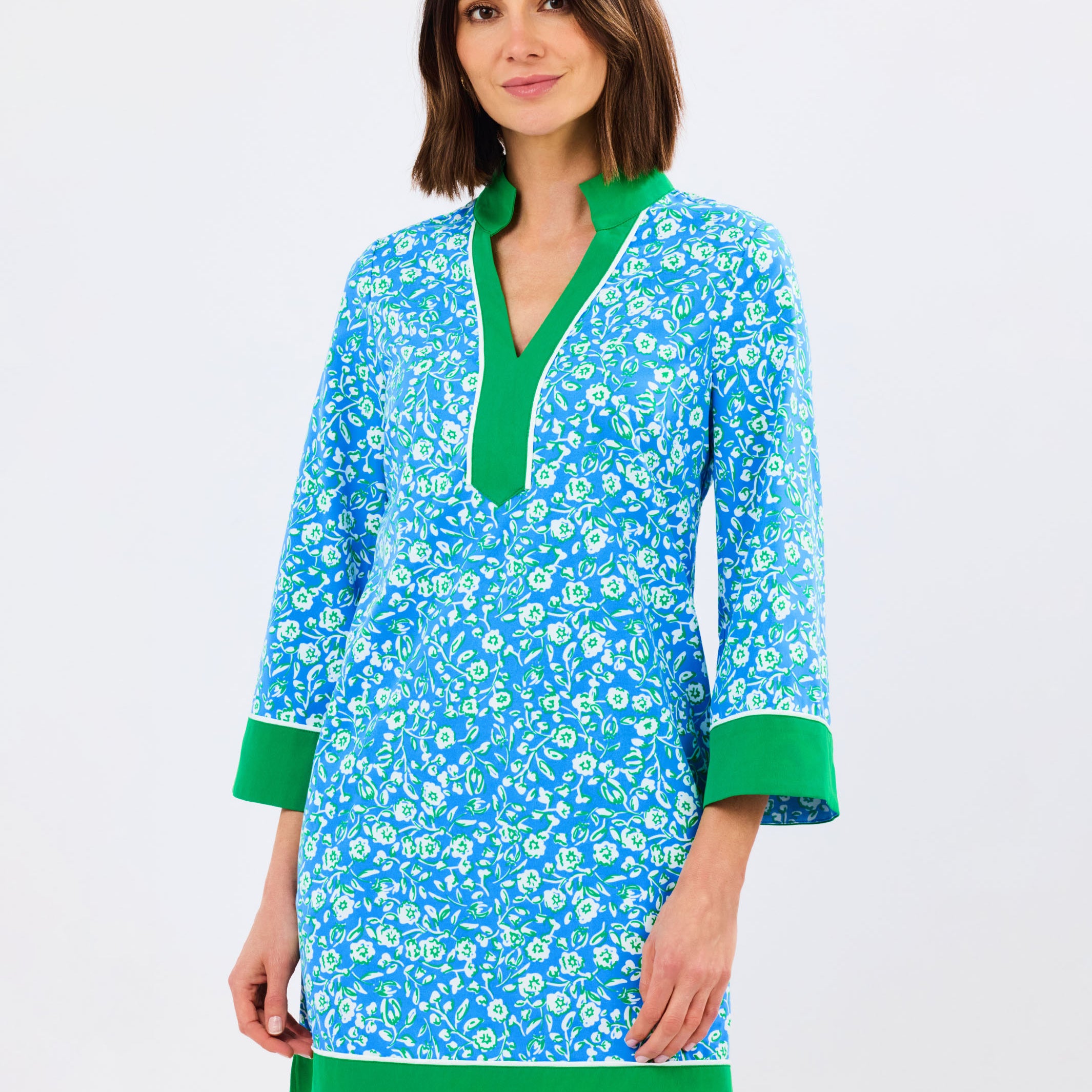 Brenda Dress | Meadow Line Blue