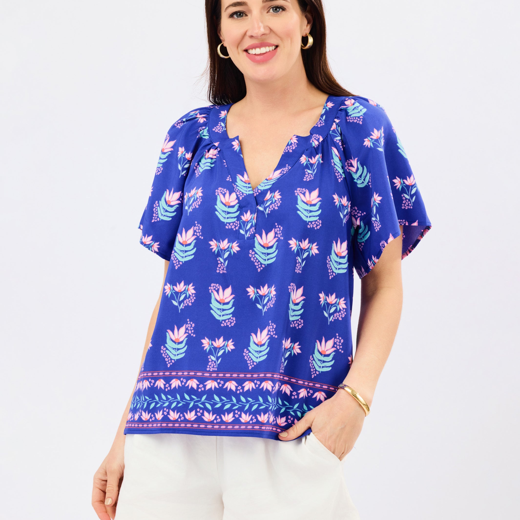 Lori Top | Petal Keepsake Blue