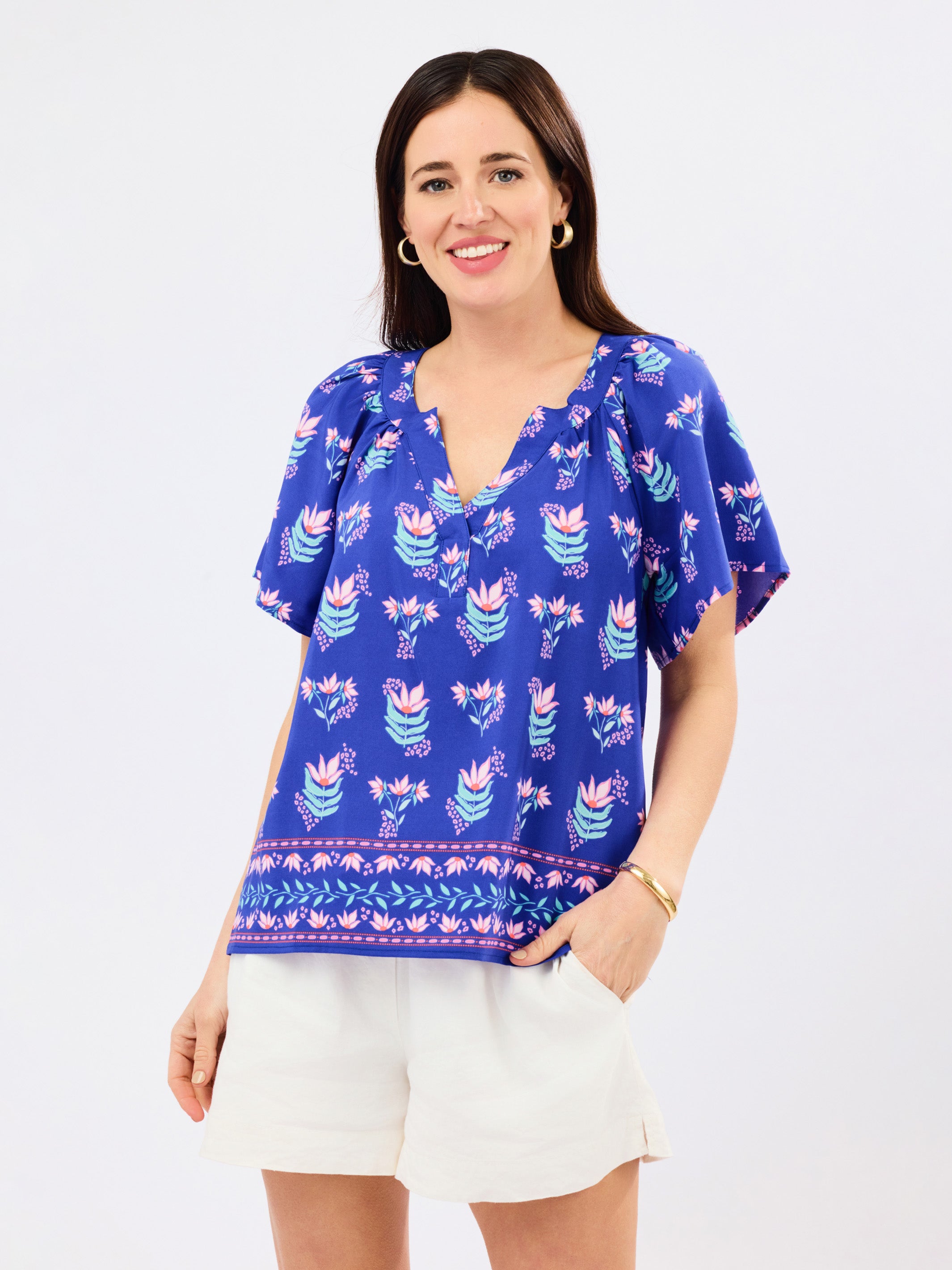 Lori Top | Petal Keepsake Blue