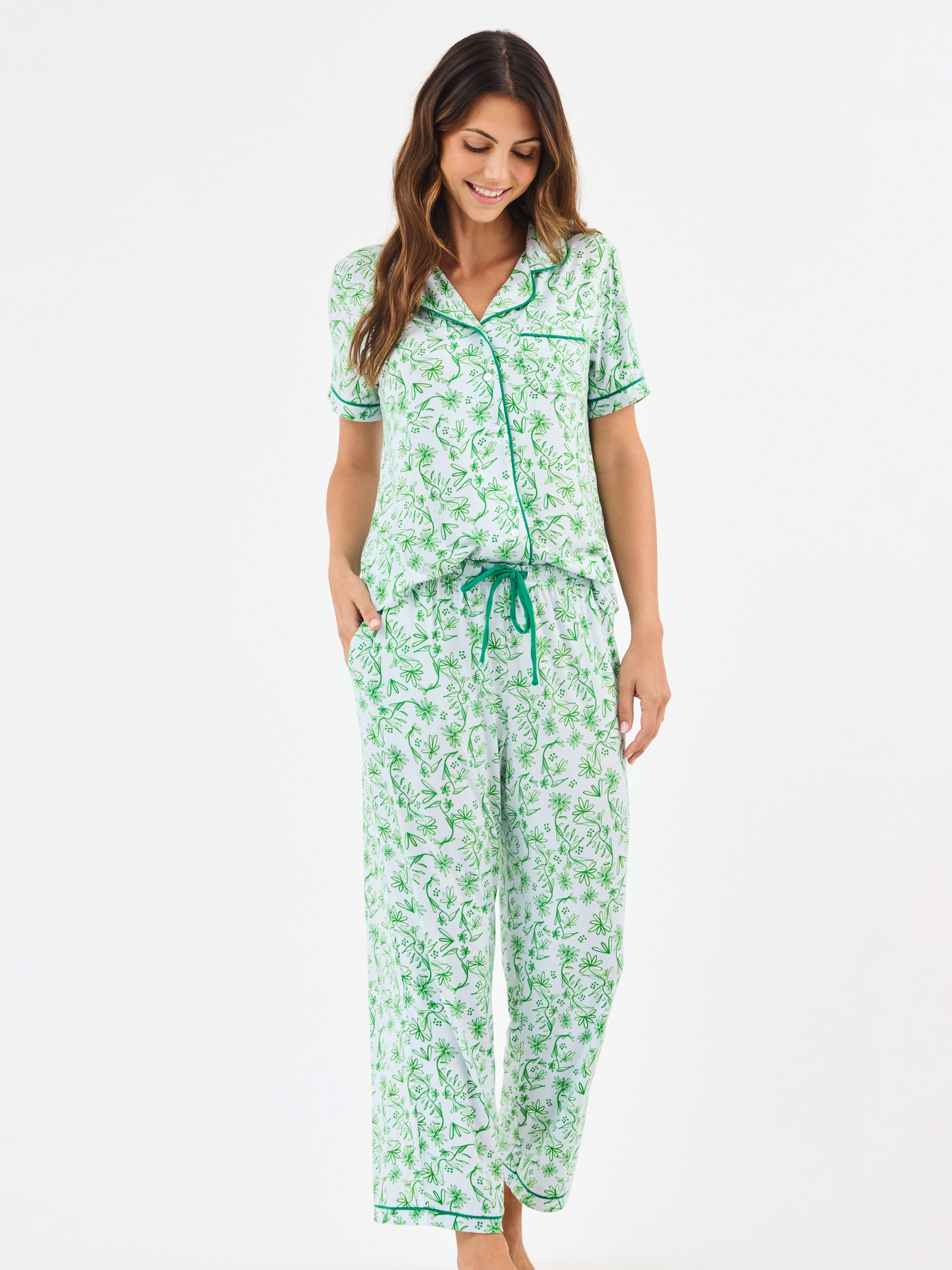 Women's Charlotte Pants Set | Laurel Blooms Light Blue – Mary Square