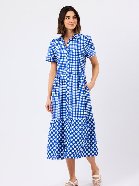 Jema Dress | Gingham Mix Navy – Mary Square