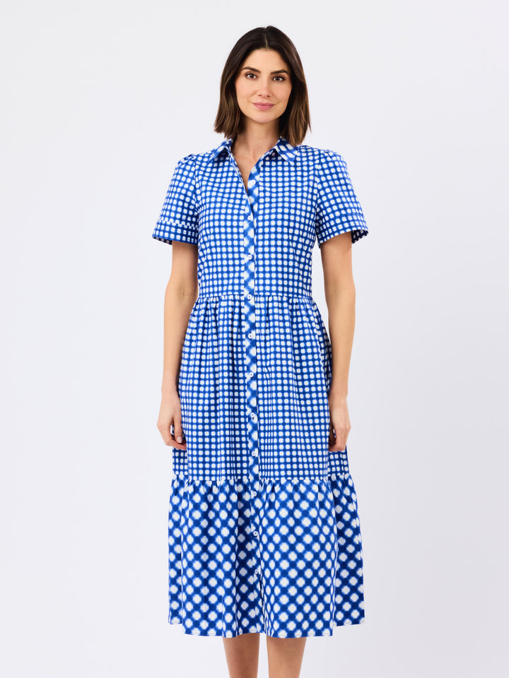 Jema Dress | Gingham Mix Navy – Mary Square
