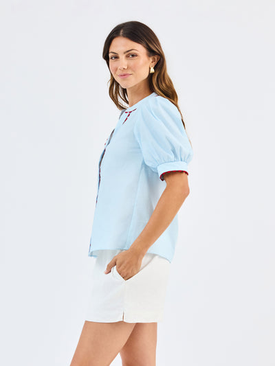 Elaine Top | Light Blue – Mary Square