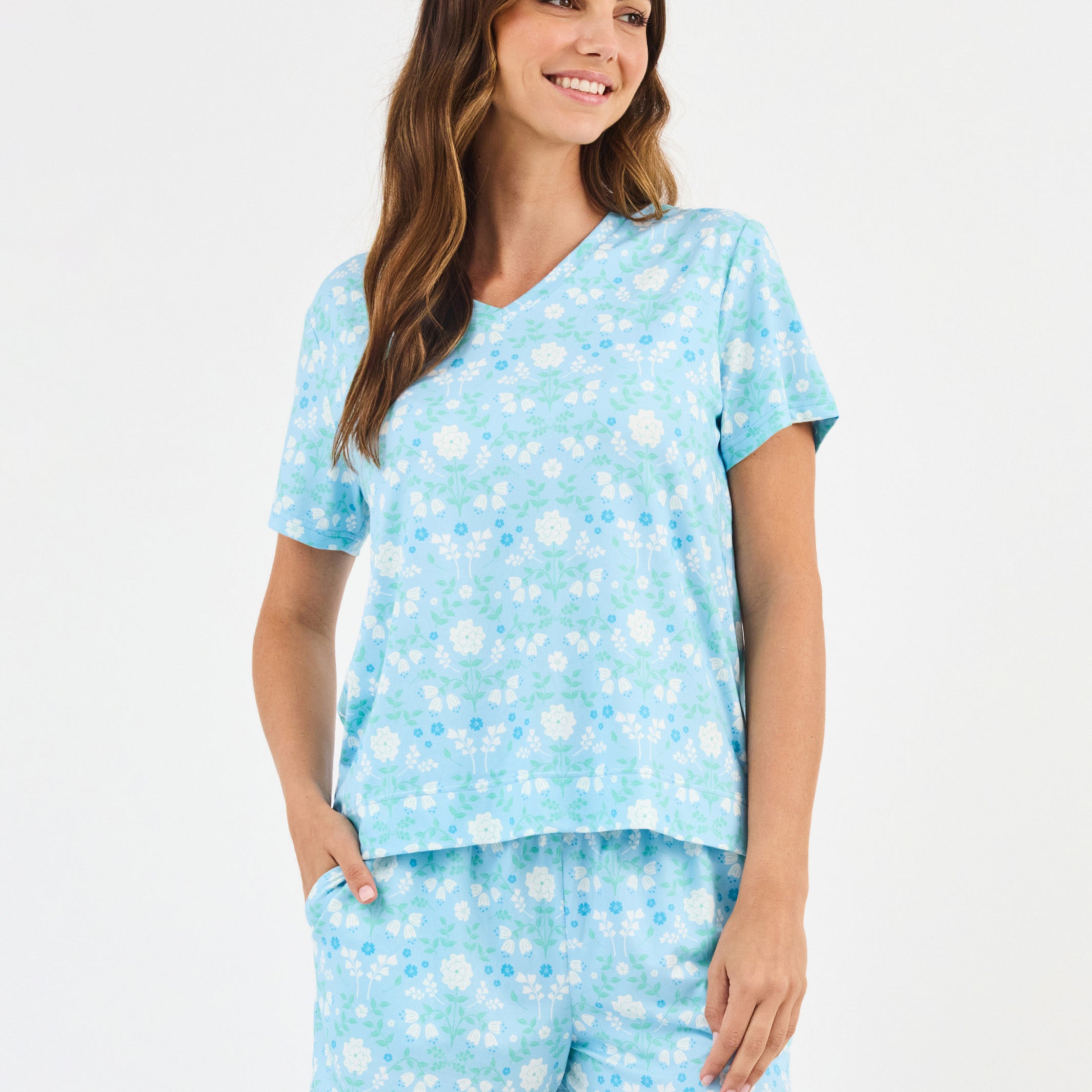 Women's Alli Shorts Set | Quiet Blossom Blue
