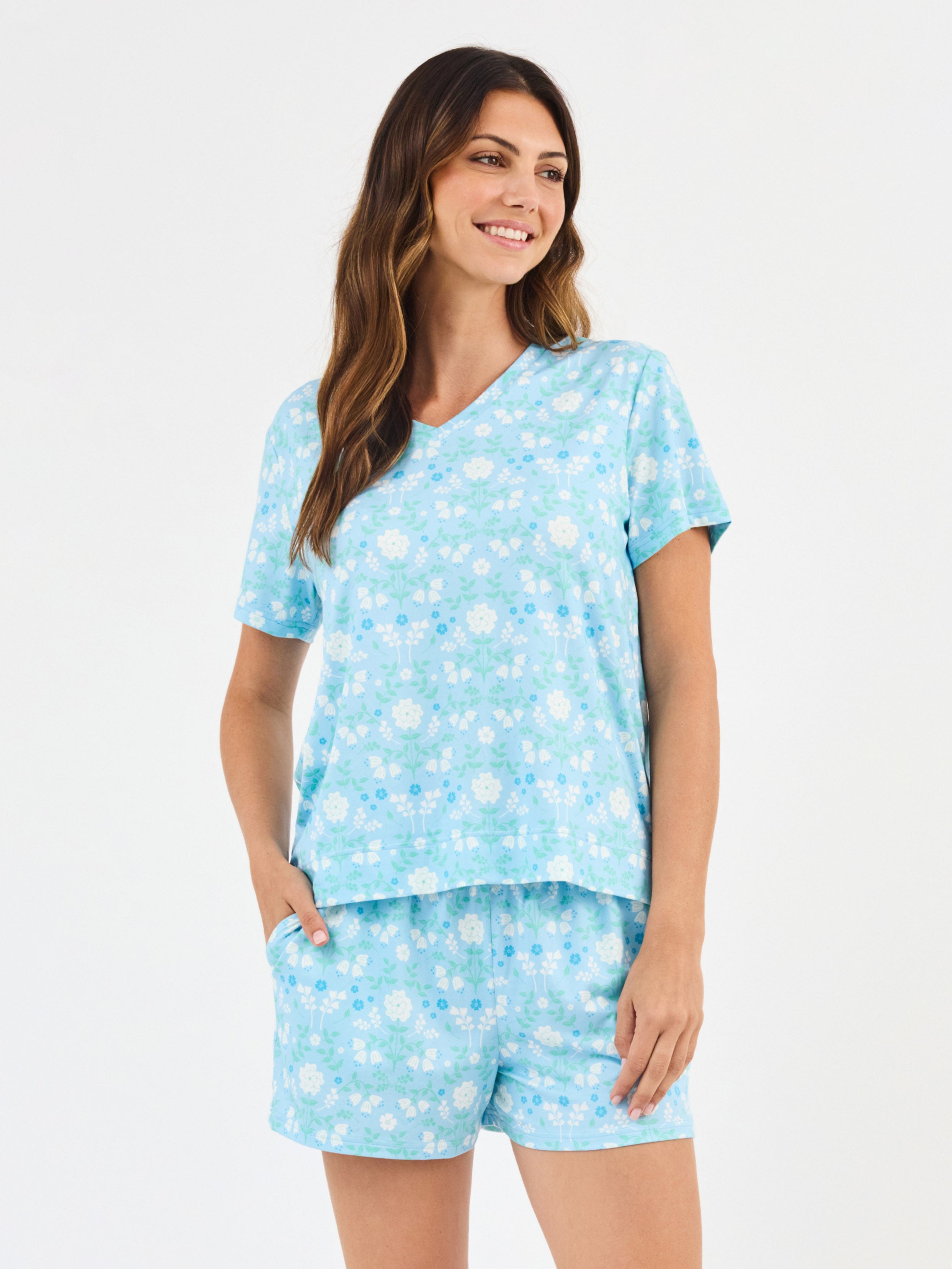 Women's Alli Shorts Set | Quiet Blossom Blue